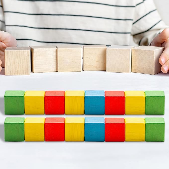 300 PCS 1 Inch Natural Wood Blocks, Unfinished Wood Cubes, Bulk Small Square Wooden Blocks for Crafts and DIY Projects