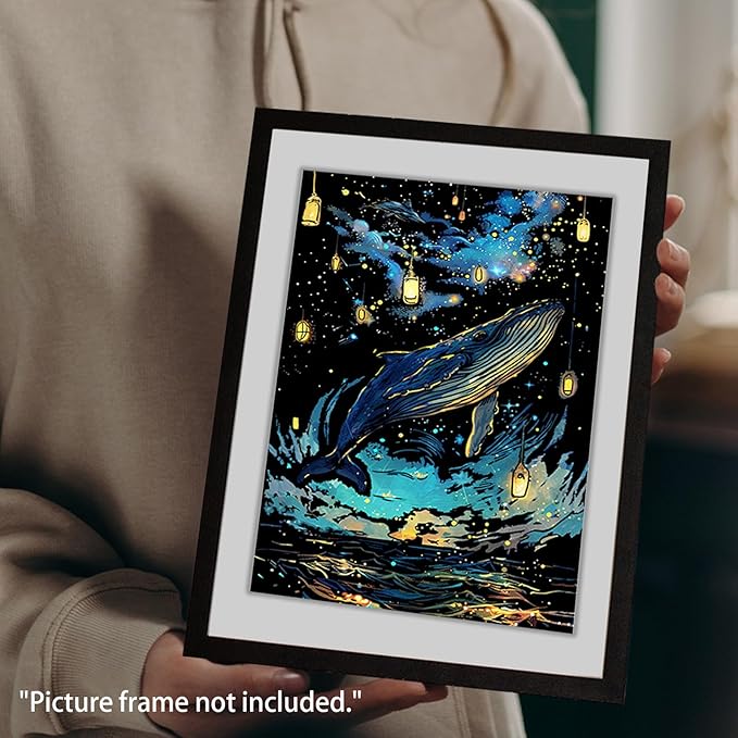 Glow in The Dark Scratch Art Paper，Engraved Landscape Scratch Painting Rainbow Board (12 Sheets A4) Adults, Fun Sketch Card Creative Craft Toy (Animals/Landscapes) by Iskueal.