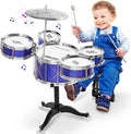 Tinylife Kids Drum Set, Toddlers Musical Toys Drum Kit with 5 Drums, Stool, Sticks and Cymbal Kids Musical Instruments Toy Set for 2 3 4 5 Year Old Boys Girls Gifts