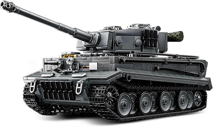 1:28 Tiger Heavy Tank Building Blocks Set for Adults, Compatible with Lego Military Vehicle, WW2 Army Tank Toys Historical Collection Model for Military Fans, Gifts for Teens Kids Boys 8-14 (1668 PCS)