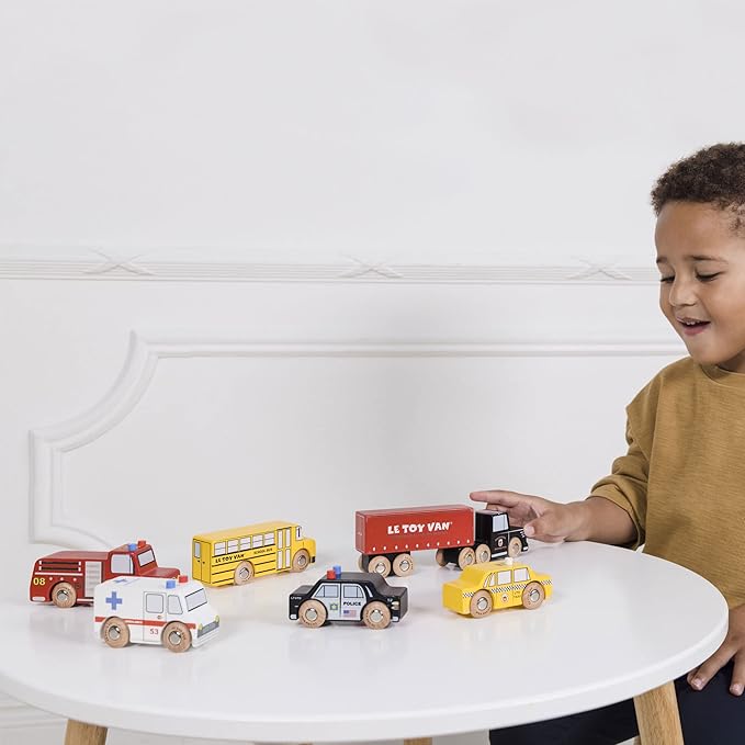 Le Toy Van New York Car Set Premium Wooden Toys for Kids Ages 3 Years & Up