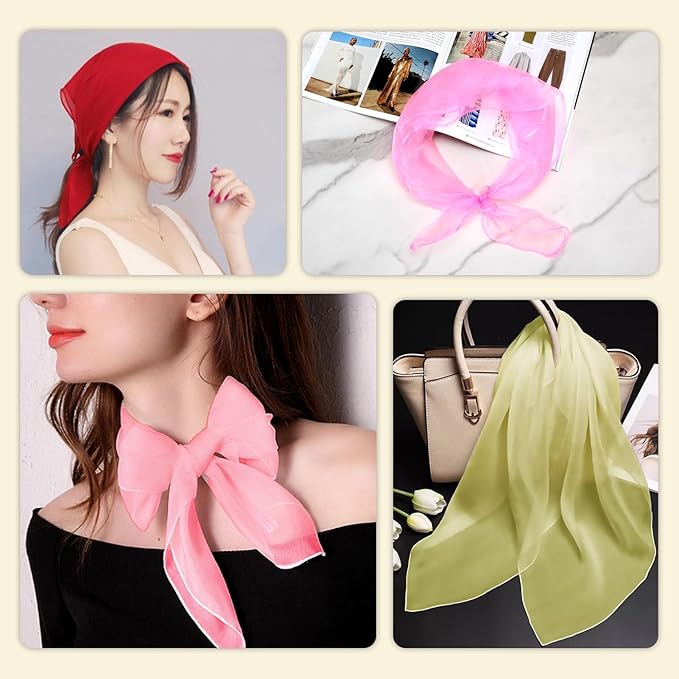 Colovis 60 Pack Dance Scarves,15 Colors Square Juggling Scarf Props Magic Trick Silk Scarves Music Movement Scarf for Kids to Play with, 24 by 24 Inches