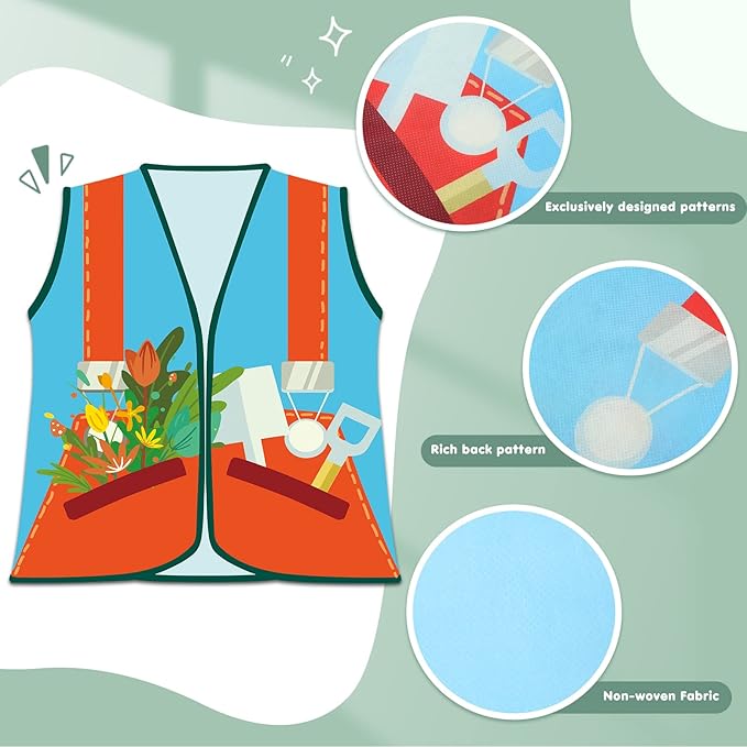 13 Pieces Kids Dress up Clothes, Toddlers Community Helper Dress up Vest, Career Role Play Costumes, Cosplay Clothes for Girls and Boys Pretend Play Party Supplies, 13 Styles