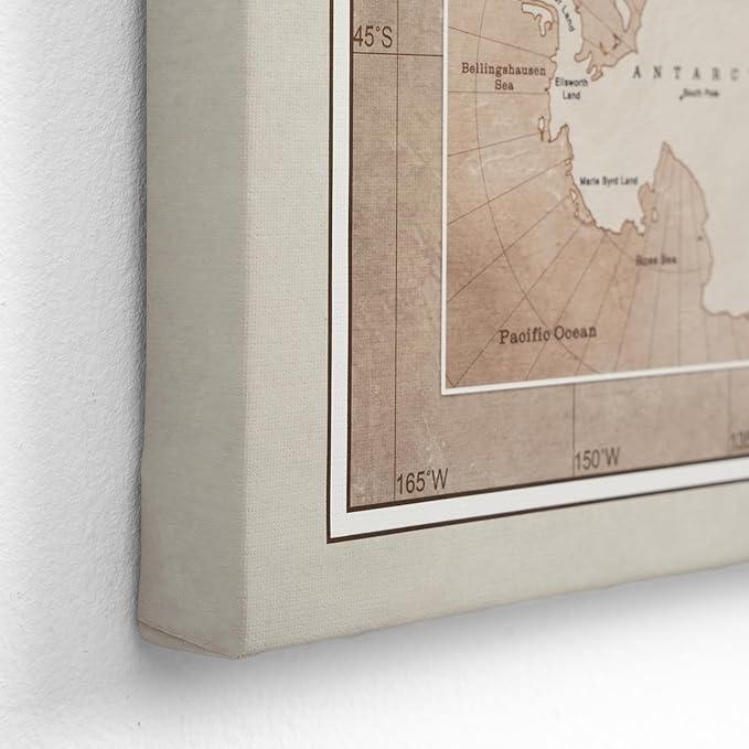 Canvas World Map with Cork Pin Board - English Lettering - Decorative Wall Decoration for All Rooms - Canvas Pictures with World Map Motif (150x100 cm, Pattern 17)