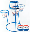 Activejoy- 4 Hoop Basketball Set - Toddler Basketball Hoop Indoor - Outdoor Play Preschool - +3 Years Old Toy. Includes 2 Balls and air Pump