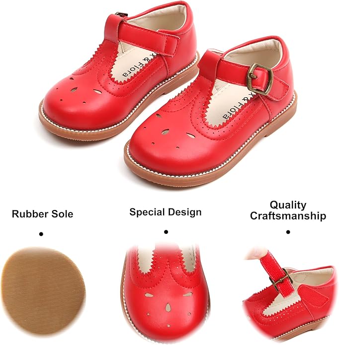 Felix & Flora Toddler Little Girl Mary Jane Dress Shoes - Ballet Flats for Girl Party School Shoes