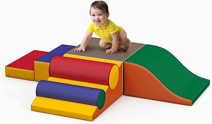 Betterhood Climbing Blocks for Toddlers 1-3, 7 Pcs Kids Soft Play Set, Toddler Soft Couch Climber Gymnastics Equipment for Crawling and Sliding at Home, Preschool