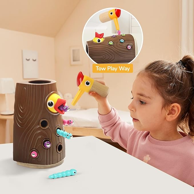 TOP BRIGHT Montessori Toys for 2 Year Old - Magnetic Bird Feeding Games for 2 Year Olds, Learning Toys for Toddlers 2-4 Years, Fine Motor Skills Toy for 3 Years Old Girls and Boys