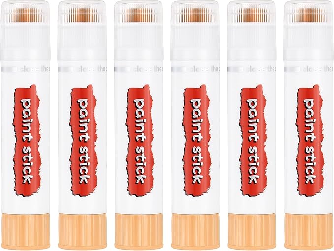 PATIKIL Tempera Paint Sticks, 6 Pcs Solid Tempera Paints Sticks Washable Bulk Markers Pen Quick Drying for Artists Beginners Art Supplies, Beige