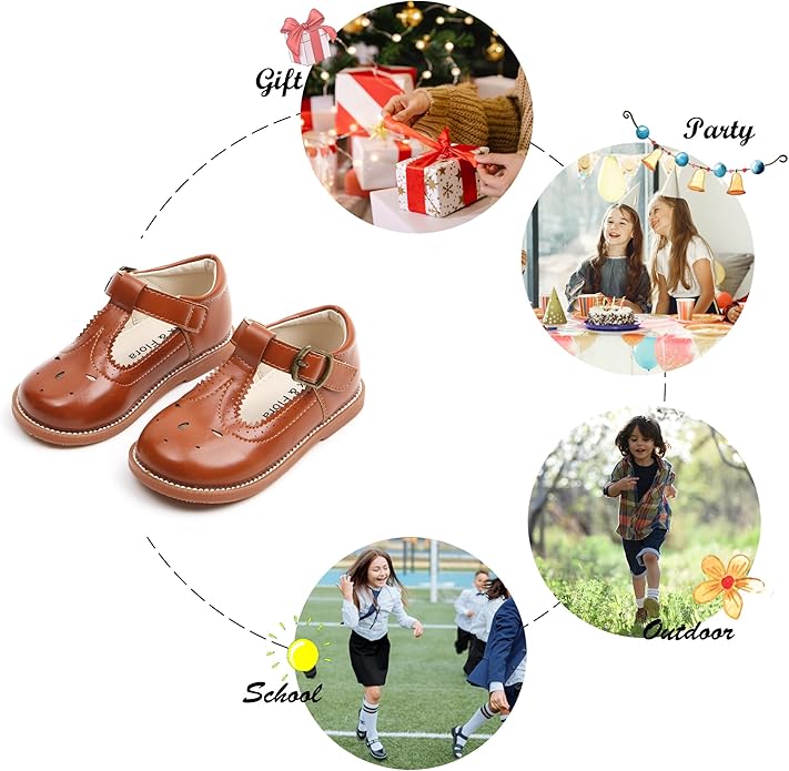 Felix & Flora Toddler Little Girl Mary Jane Dress Shoes - Ballet Flats for Girl Party School Shoes