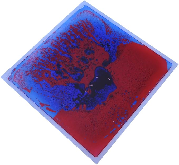 Art3d 1-Pack Liquid Dance Floor Colorful Home Decor Tile, 11.8" x 11.8" Blue-Red