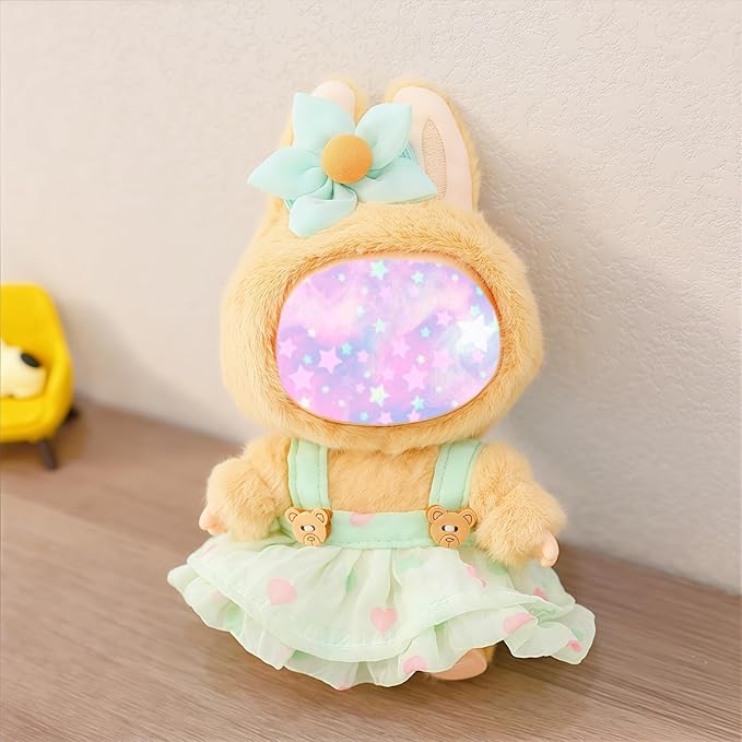17cm Doll Clothes Set, 3 Pieces Dress Outfit Set for 6.7inch Doll Suit, Fashion Chic Hat & Clothes Accessories for 1st/2nd/3rd Gen Dolls Play & Display Light Green