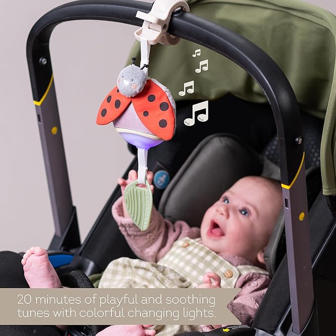 Taf Toys Music & Light Ladybug Take Along Toy, Portable Baby Sound Machine, Newborn Soother, Infant Musical Crib Mobile, Perfect for Tummy Time and Brain Development, Suitable for 0-6 Months
