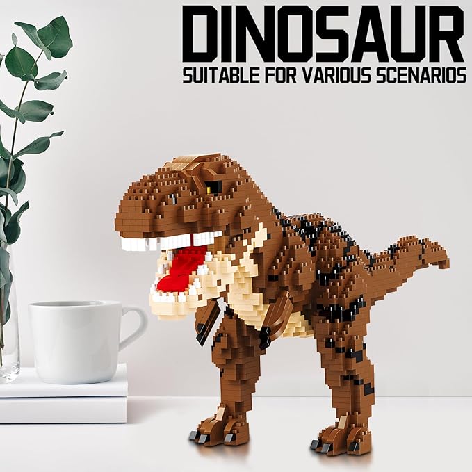 Dinosaur Tyrannosaurus Building Blocks Model Decor Micro Mini Blocks Toy Birthday for Age 6+ Children Adults Teens 1559 Pieces