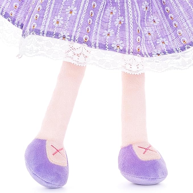 Gloveleya Baby Girl Gifts Soft Plush Doll – Lavender Daisies 16 Inch Cuddle Toy with Basket, Collectible Keepsake Birthday Easter Baby Shower Christmas for Girls