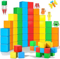 Magnetic Blocks for Toddlers 3-5, 45PCS Montessori Educational Sensory Magnetic Cubes Toys, STEM Building Blocks, Safe Size Blocks, Anti-swallowing Design, 3 Years and Up Boys and Girls Birthday Gifts