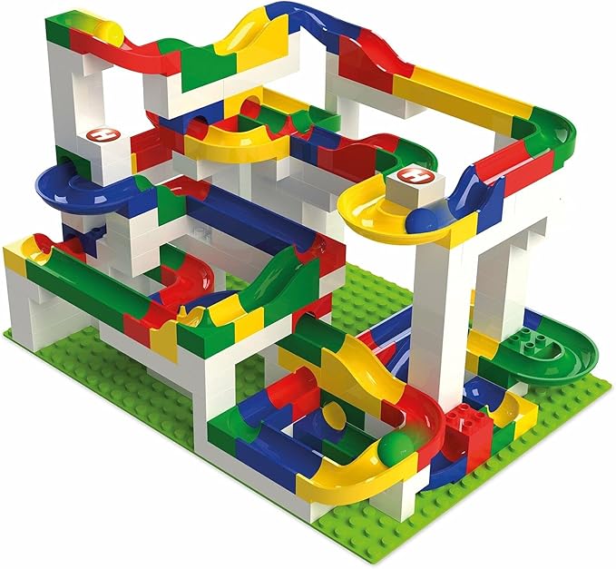 Hubelino Marble Run - 200-Piece Big Building Box - The Original! Made in Germany! - Certified and Award-Winning Marble Run - 100% Duplo Compatible