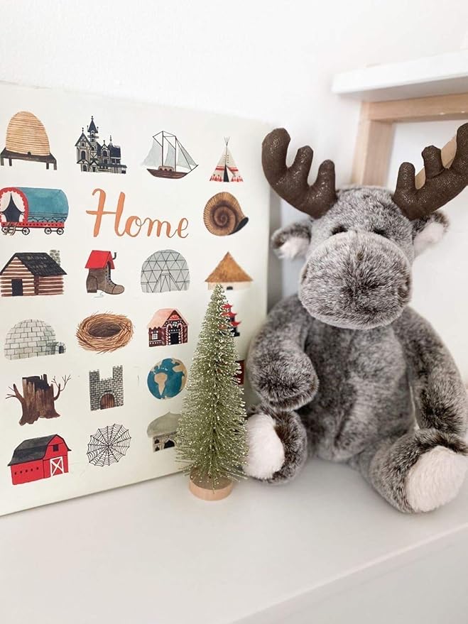 Mon Ami Marley The Moose Stuffed Animal – 12”, Cuddly & Soft Wild Moose Plush Toy for Kids, Realistic Stuffed Animal Gifts for Kids