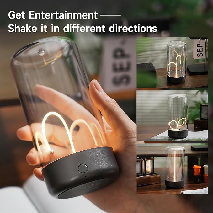 AUGE LIGHT Mini Minimalist Table Lamp Cordless LED Desk Lamp Rechargeable Modern Night Lights Portable Nightstand Lamps Unique Ambient Light Mood Lighting for Bedroom, Beside, Nursery