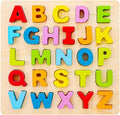 Alphabet Puzzle Wooden ABC Letter Puzzle for Toddlers Preschool Learning Early Educational Toys for Baby Girls Boys 1 2 3 Years Old (Capital Letter)