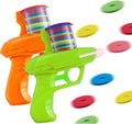 Sumind 2 Pieces Foam Disc Launcher Zip Shot Shooter Disc Shooter (Orange, Green)