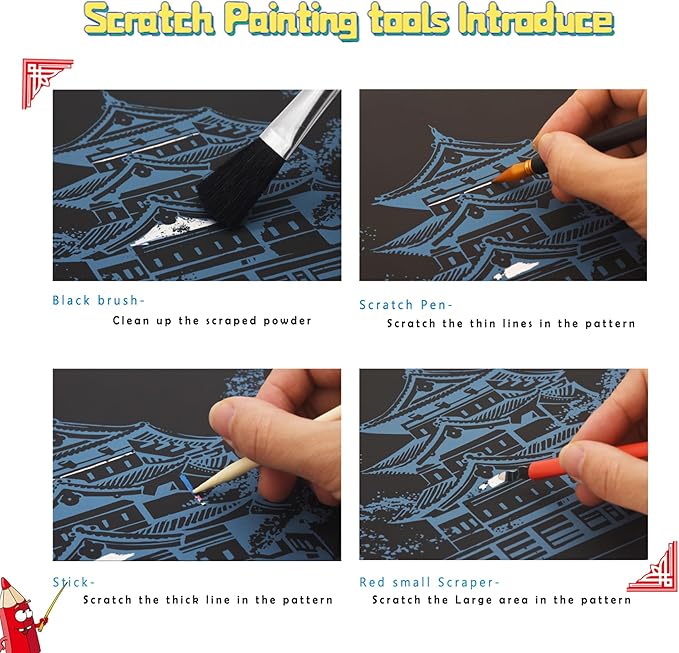 Scratch Art Book for Adults-Landmark Building Scratch Art|Scratch Painting Paper Craft Kit|Creative Foil Engraving Art Set|Scratch City Series Books for Travel Lovers,Craft Lovers(New City 2)