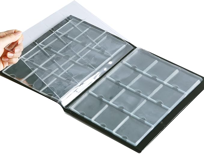 Coin Flip Holder Albums - 120 Pockets 2x2 inches Coin Storage Books for Coin Cardboard Collection Holders CS43BK