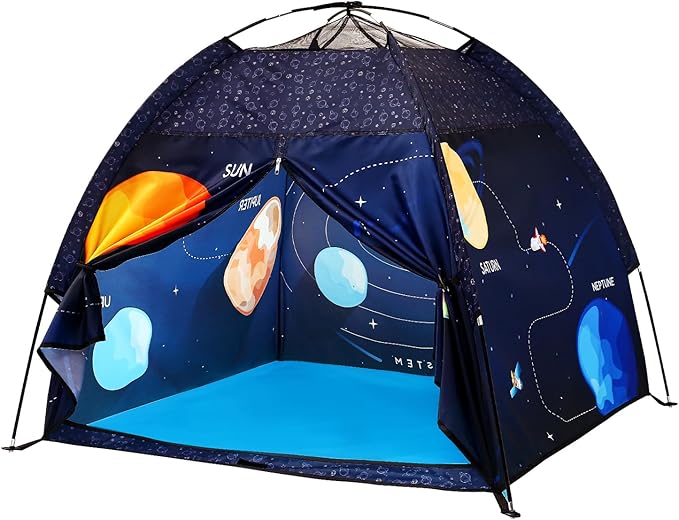 Kids Play Tent Lucky Castle Playhouse for Boys and Girls Easy Fun Dome Tent Camping Playground Pop Up Tent for Kids Indoor and Outdoor Imaginative Play Perfect Kid's Gift (Solar System)