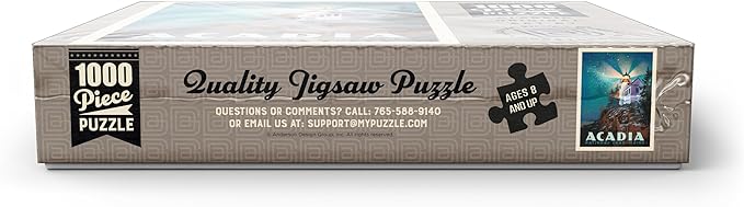 MyPuzzle Acadia National Park: Lighthouse at Night - Premium 1000 Piece Jigsaw Puzzle for Adults