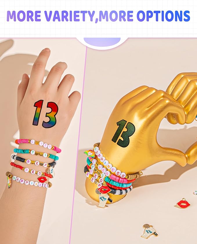 Goldwise Friendship Bracelet Kit 3 Boxes-6240 Pcs 48 Colors Bracelet Making Kits with Clay Beads, 2880 Pcs 4mm Glass Seed Beads and 960 pcs A-Z Letter Beads with Charms for Party Birthday Gift