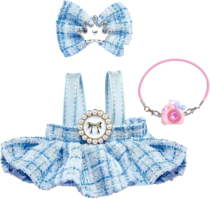 Clothes for 17cm Doll,Outfit for Doll,Dress and Hairpin Set for Dolls Dress Up,Accessories for 17cm Dolls (Style-D)