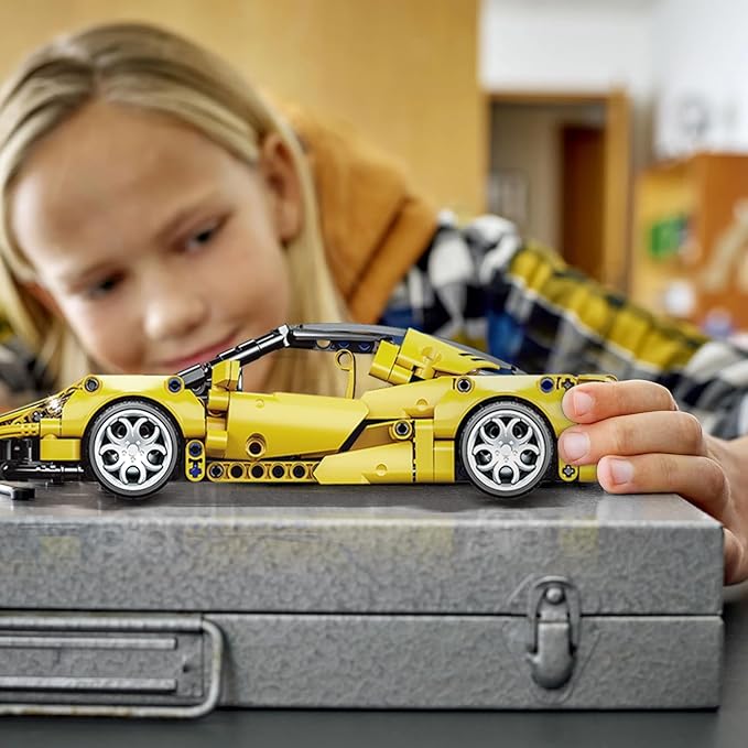 SIENON Technic Super Sports Car Building Kit Pull Back Race Car Toy, Racing Vehicle Collectible Model Supercar Building Construction Toys for Kids Girls Boys Age 6+ (391 Pcs)