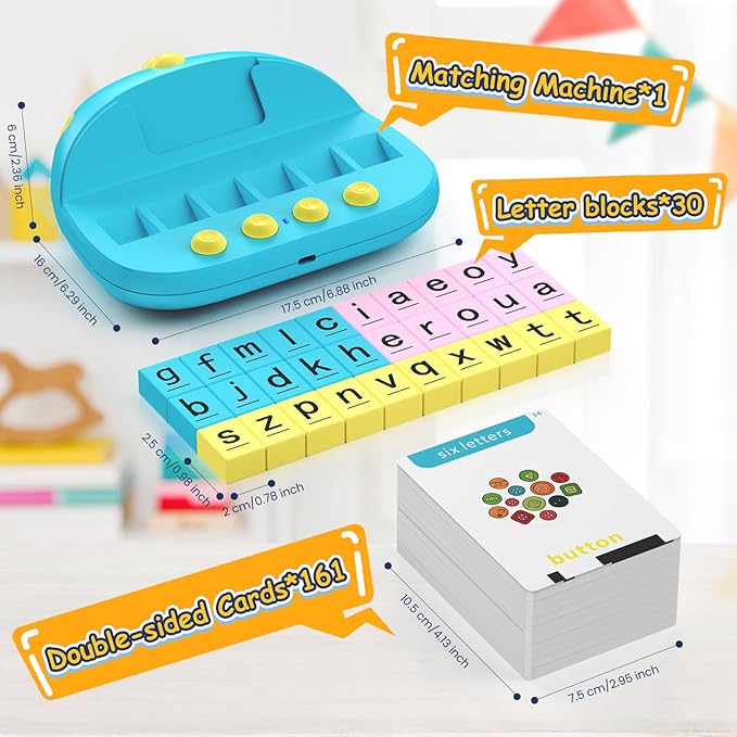 HOMESTEC Phonics Flash Cards for Toddlers, Matching Letter Game Learning Toys for Kid, Autism Speech Therapy Materials 322 Sight Words,Boy Girl Birthday
