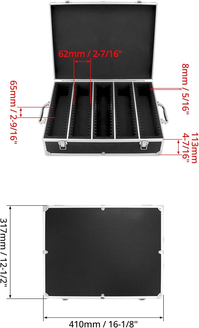 QWORK Coin Storage Box, 100 Graded Coin Slab Case, Trading Card Storage Box for PCGS, NGC & More, Coin Holder Display Case, Coin Collection Supplies, Black