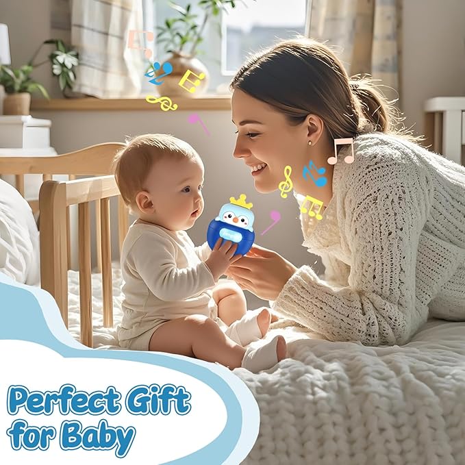 Baby Penguin Wobble Toys, Infant Roly-Poly Tumbler Musical Wobbler, Babies Sensory Development & Teething Toy for Newborn 3-12 Month Baby Toddler Boys and Girls Gifts