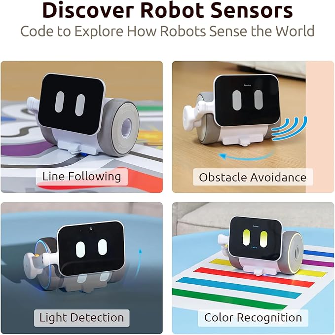 WhalesBot Pubbo Air Play & Education Robot for Kids, Voice & Touch & APP Control, STEM & Coding Robot with Multiple Sensors, Modular/Scratch Programming, Best Educational Gift for Boys & Girls Ages 6+