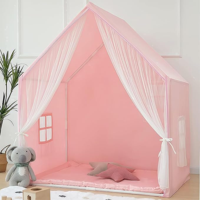 Kids Play Tent for Girl, Kids Tent Indoor, Playhouse for Kid, Princess Castle Play Cottage Pink