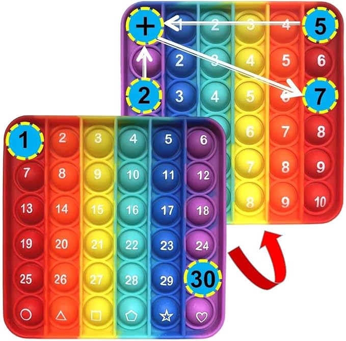 Alphabet Popper Fidggety Toy, Stress Relief Sensory Popping Game, Preschool Montessori Uppercase Lowercase Matching Game, ABC Letter Learning Educational Block (2 Double Sided Poppers)