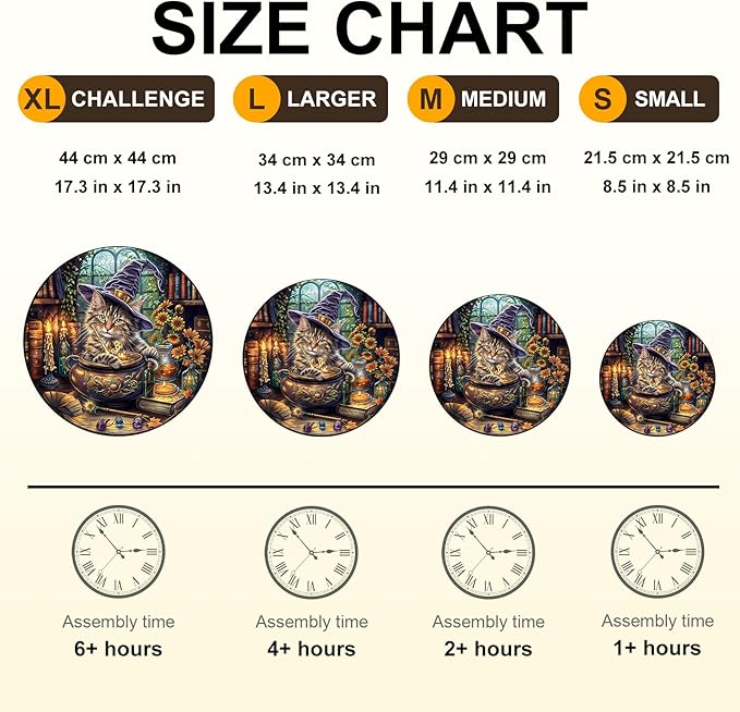 KAAYEE Wooden Puzzles for Adults, Magic Feline Cat Wooden Jigsaw Puzzle 450 PCS Unique Shape Wood Puzzle Adult, 3D Effect Flat Puzzle Birthday Family Game (XL-17.3 * 17.3in)