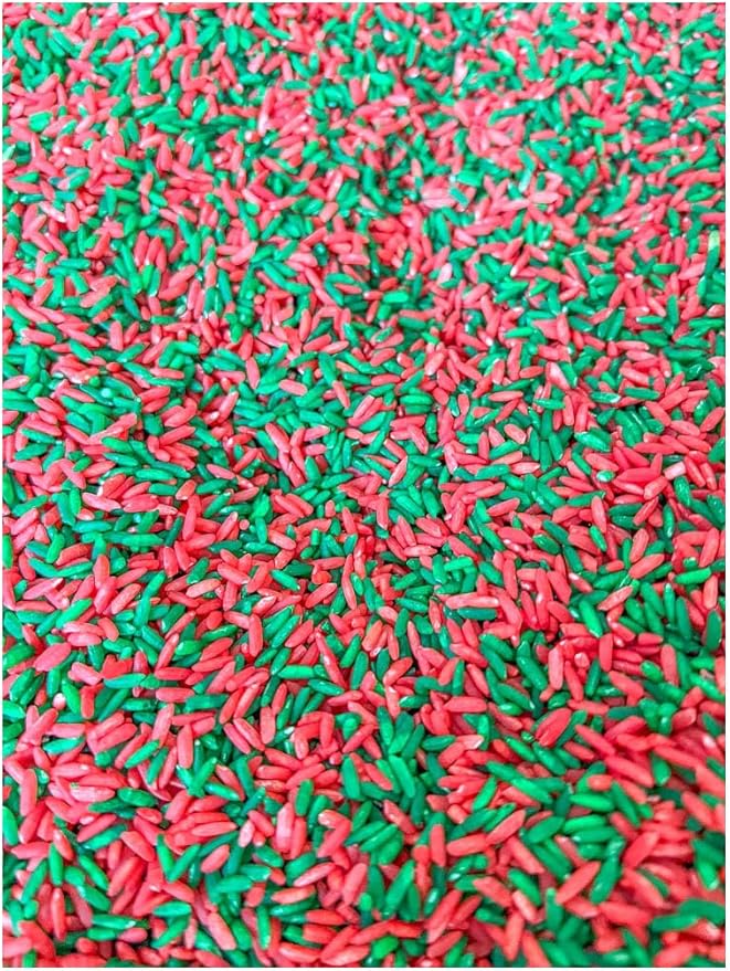 Sensory Bin Filler for Sensory Table - Colored Rice for Sensory Play (Christmas RG)