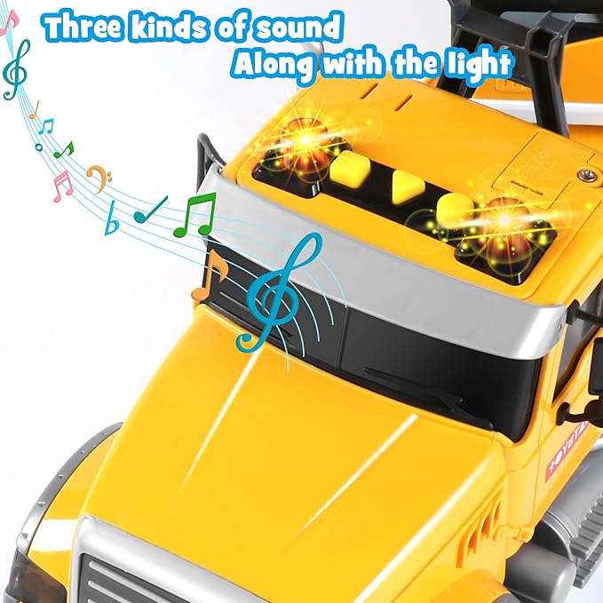 Dwi Dowellin Large Excavator Truck Toy for 3 4 5 6 Year Old Boys,Truck Toy with Sound and Light