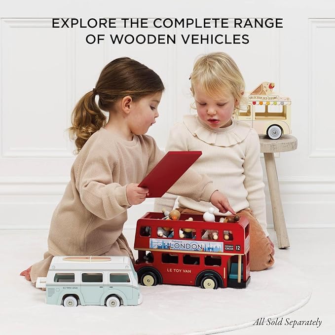 Le Toy Van - Wooden Holiday Campervan with Detachable Surfboard | Suitable for 3 Year Old +