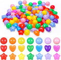 Ball Pit Balls Pack of 100 200 500 - Star and Round Set BPA Free Phthalate Free Non-Toxic Crush Proof Play Balls Soft Plastic Balls for Toddlers Baby Kids Birthday Pool Tent Party