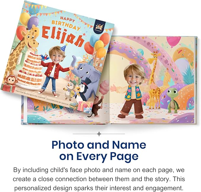 ELFINK Personalized Children Story Books - Birthday Adventure - Customized Name & Photo - Baby Gifts - Children Bedtime Story (Soft Cover)