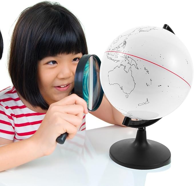Operitacx Blank Geographic Globes with Stand, Paintable World Map Globes for Geographical Teacher Classroom Desktop Decor