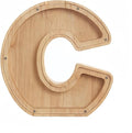 Wooden Alphabet Piggy Bank Clear Acrylic Panel Coin Savings Box Personalized Money Bank for Kids Boys Girls Adults, Birthday Home Décor(C)
