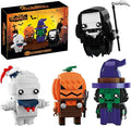 Halloween Pumpkin Ghost Witch Devil Building Blocks Kit for Kids, Halloween Bricks Figures Set Toys Gifts for Kids Party Favors Goodie Bags Stuffers for Boys Girls 6 up