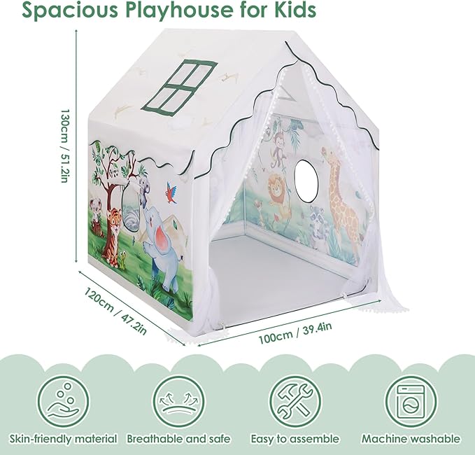 Kids Tent Toddler Playhouse for Boys Girls,Large and Foldable Kids Playtents with Windows,Portable and Lightweight Play Tent Indoor&Outdoor Gift for Children
