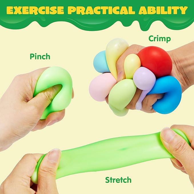JOYIN 9 Pack Slow Rising Stress Balls, Squishy Sensory Fidget Toys, Hand Therapy Balls for Anxiety Relief, Classroom Prize Box Toys for Kids, Goodie Bag Stuffers, Party Favors