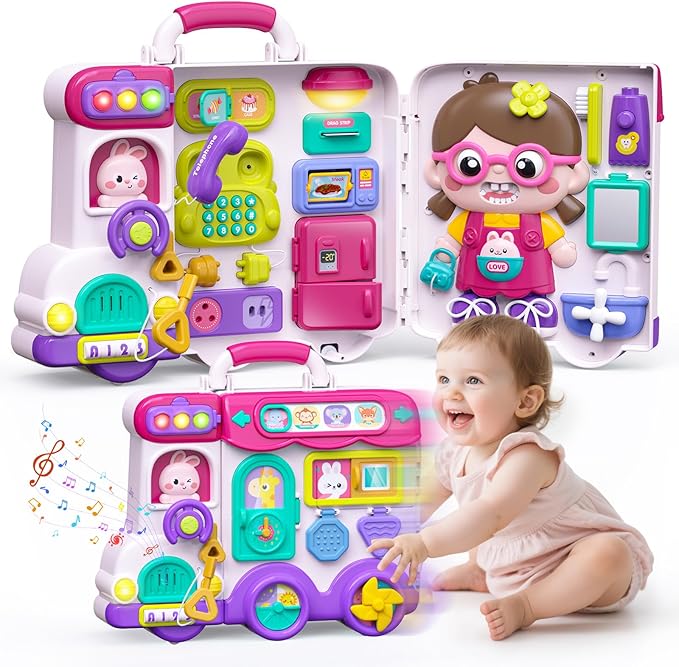 Busy Board Montessori Toys Gift for 1-2 Year, Early Educational Montessori Toys for Toddler 1-3, Birthday Gifts Toy for 1 2 Year Old, Ideas 1 Year Old Birthday Gift Toy